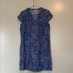 J. Jill love linen Floral Blue and Pink Dress size medium